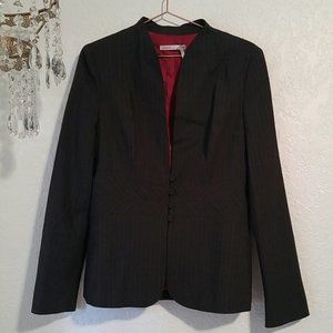 Classiques Entier Striped Wool Spandex Lined 4 Button Closure Blazer SZ 10